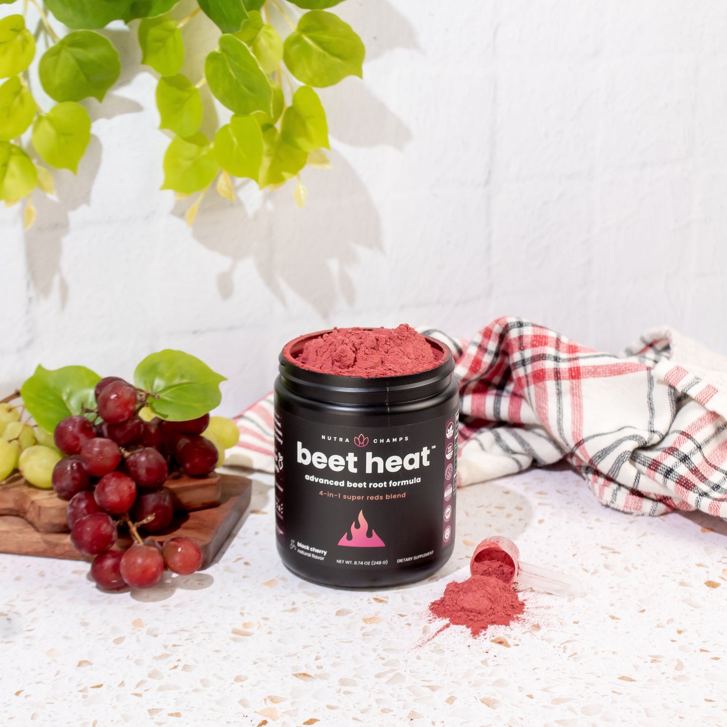 Beet Root Powder Circulation Supplement | Superfood Powder Nitric Oxide Supplement with Beetroot Juice, Super Reds Powder & Grape Seed Extract | No Sugar Beet Supplement